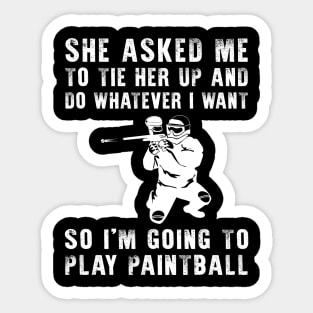 Splatter of Laughter: Unleash Your Playful Paintball Skills! Sticker